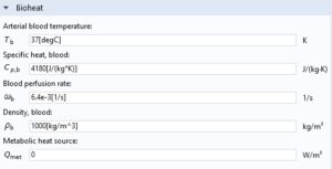 شبیه سازی انتقال حرارت بافت کامسول 3